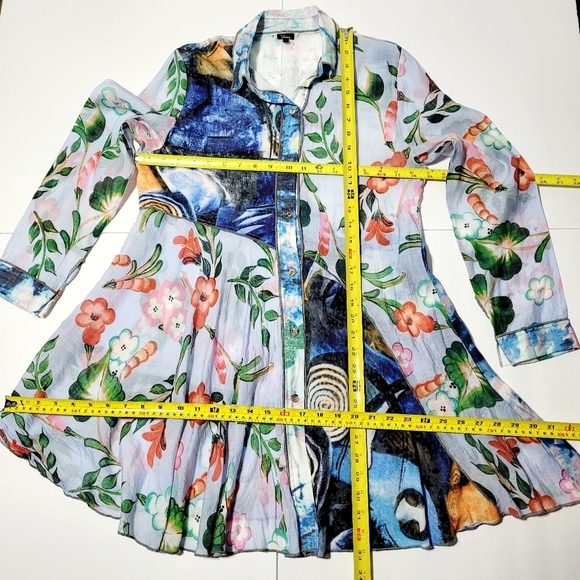 Shana Floral Flowy Fairycore Long Sleeve Sheer Top (L) - Picture 15 of 16